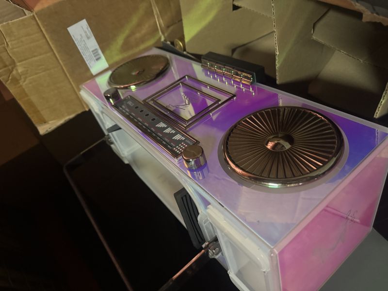 SEAU RADIO & 4 VERRES TRANSPARENTS